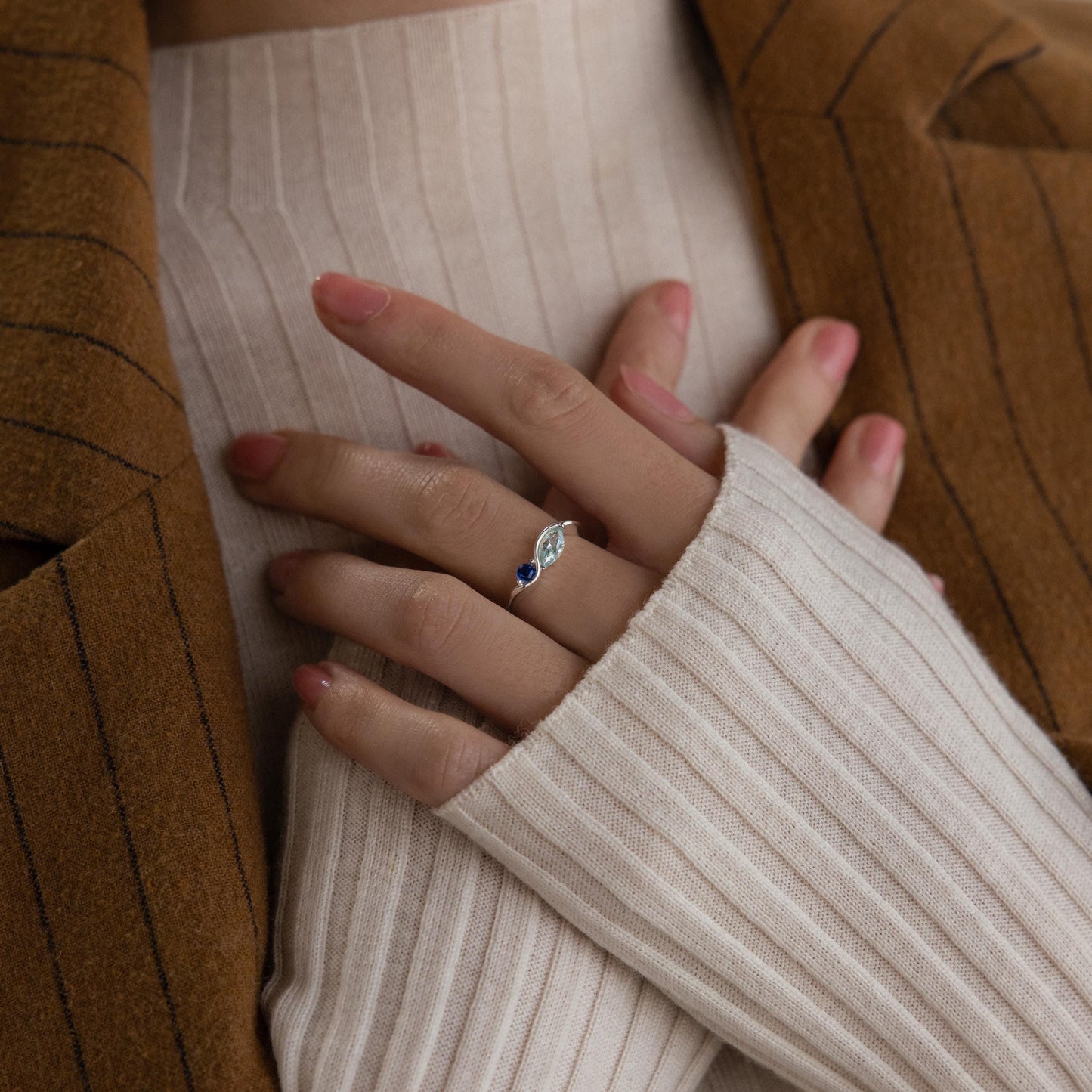 Toi et Moi Infinity Birthstone Ring
