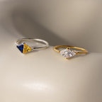Toi et Moi Triangle Birthstone Ring
