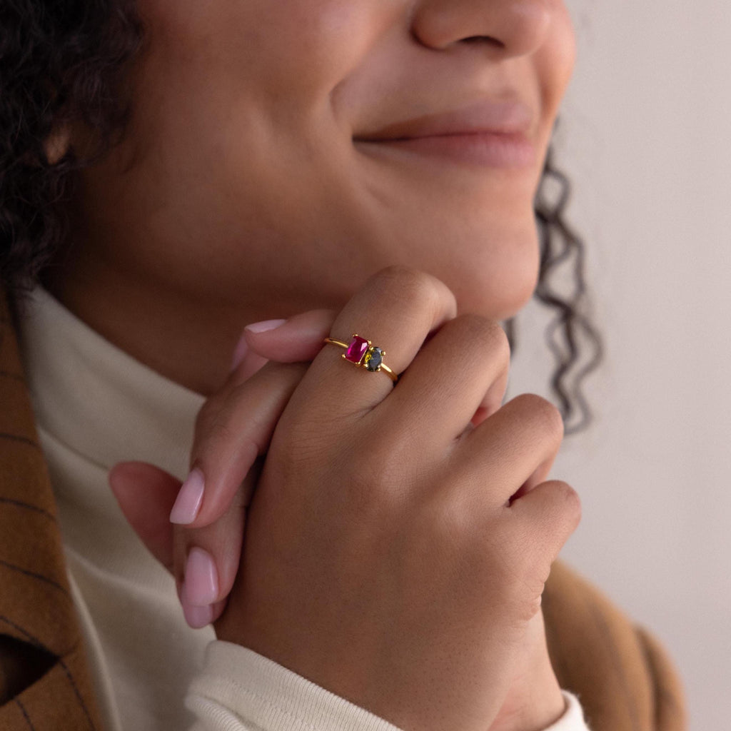 Toi et Moi Oval Birthstone Ring