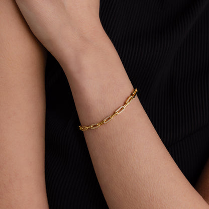 Pave Paperclip Chain Bracelet
