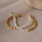Duo Beaded Pearl Bracelet