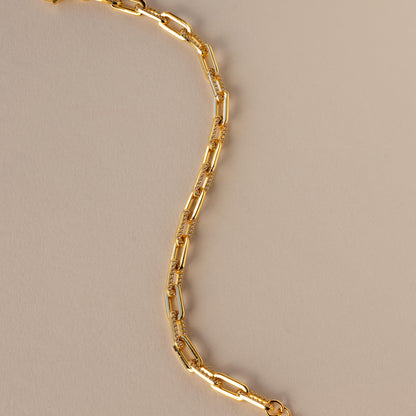 Pave Paperclip Chain Bracelet