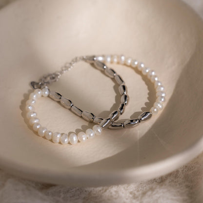 Duo Beaded Pearl Bracelet