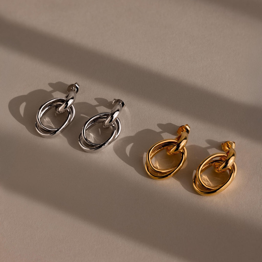 Bold Duo Knot Earrings