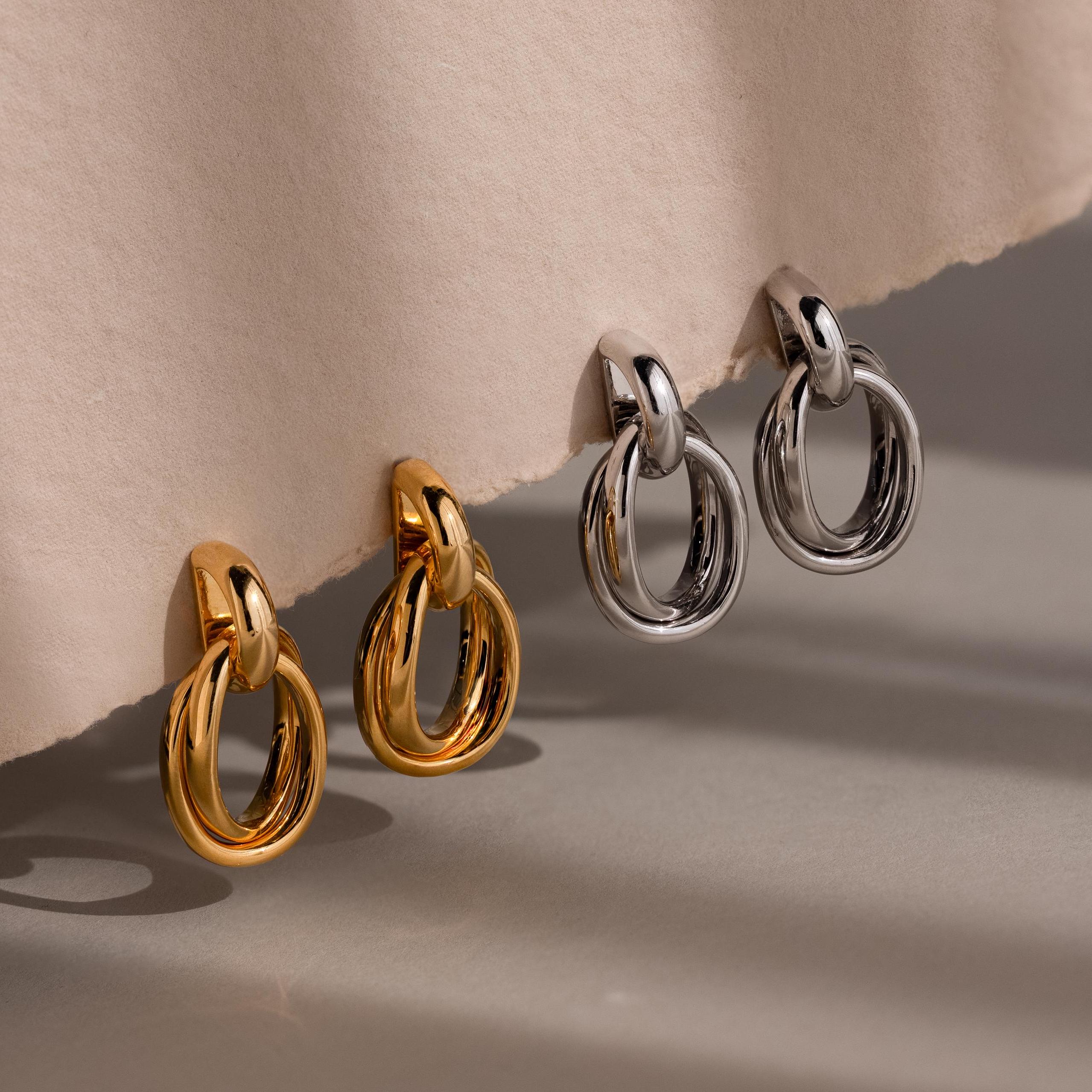 Bold Duo Knot Earrings