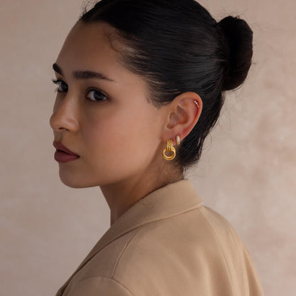 Ribbed Duo Knot Earrings