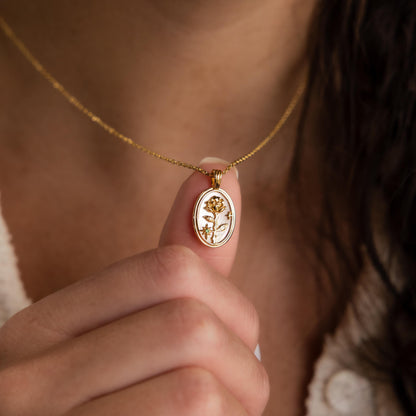 Pearl Flower Birthstone Necklace
