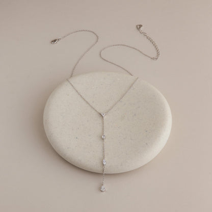 Mixed Diamond Lariat Necklace