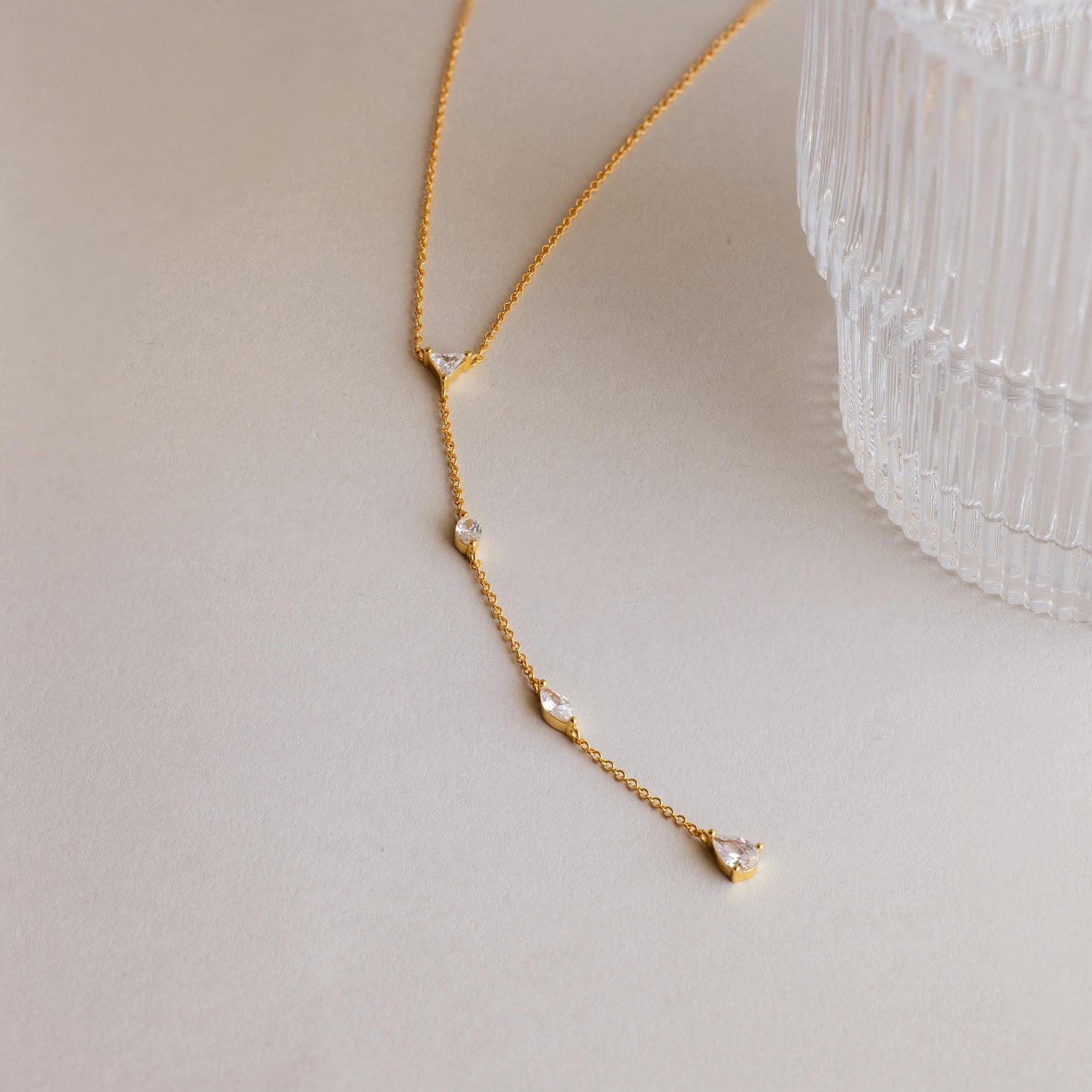 Mixed Diamond Lariat Necklace