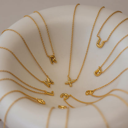 Dainty Bubble Letter Necklace