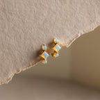 Princess Cut Birthstone Huggies