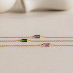 Dainty Baguette Birthstone Bracelet