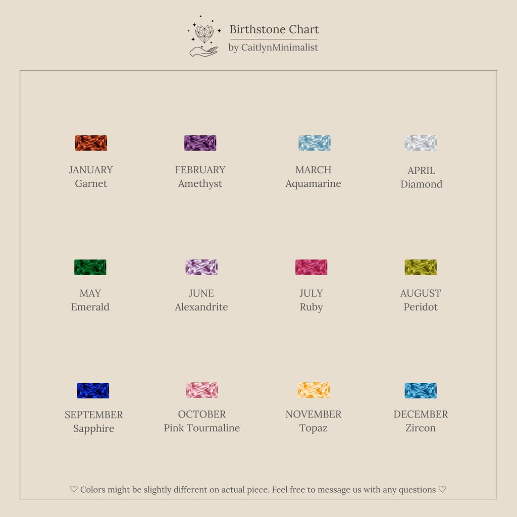 Dainty Baguette Birthstone Bracelet