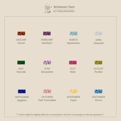 Dainty Baguette Birthstone Bracelet