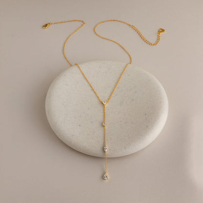 Mixed Diamond Lariat Necklace