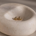 Checkered Heart Studs