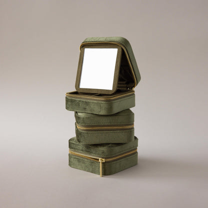 Velvet Mirror Jewelry Box
