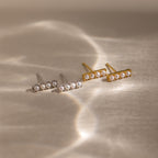 Dainty Pearl Bar Studs
