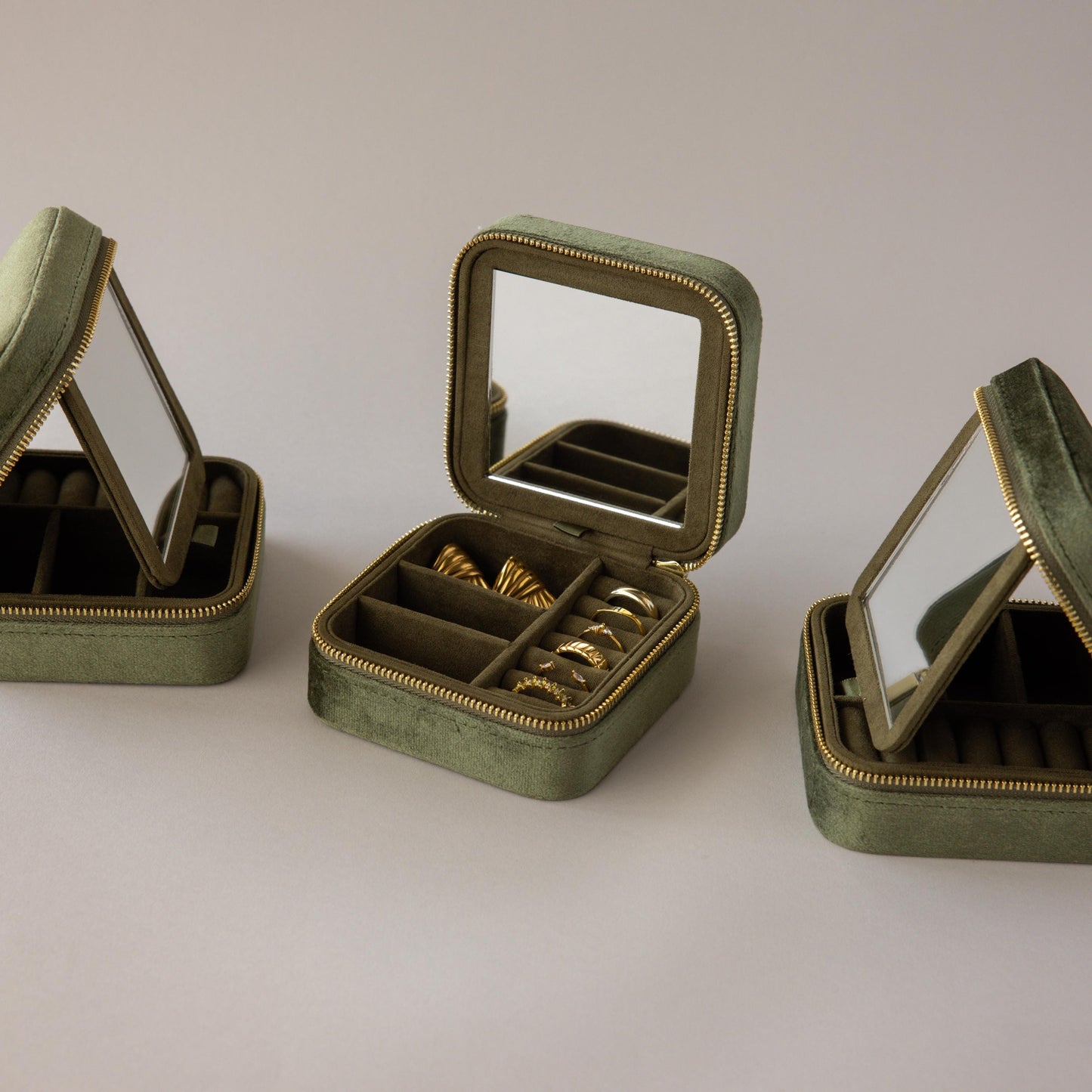 Velvet Mirror Jewelry Box