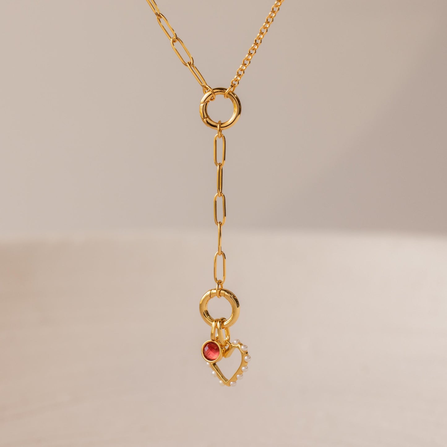 Rolo Lariat Paperclip Clasp Necklace