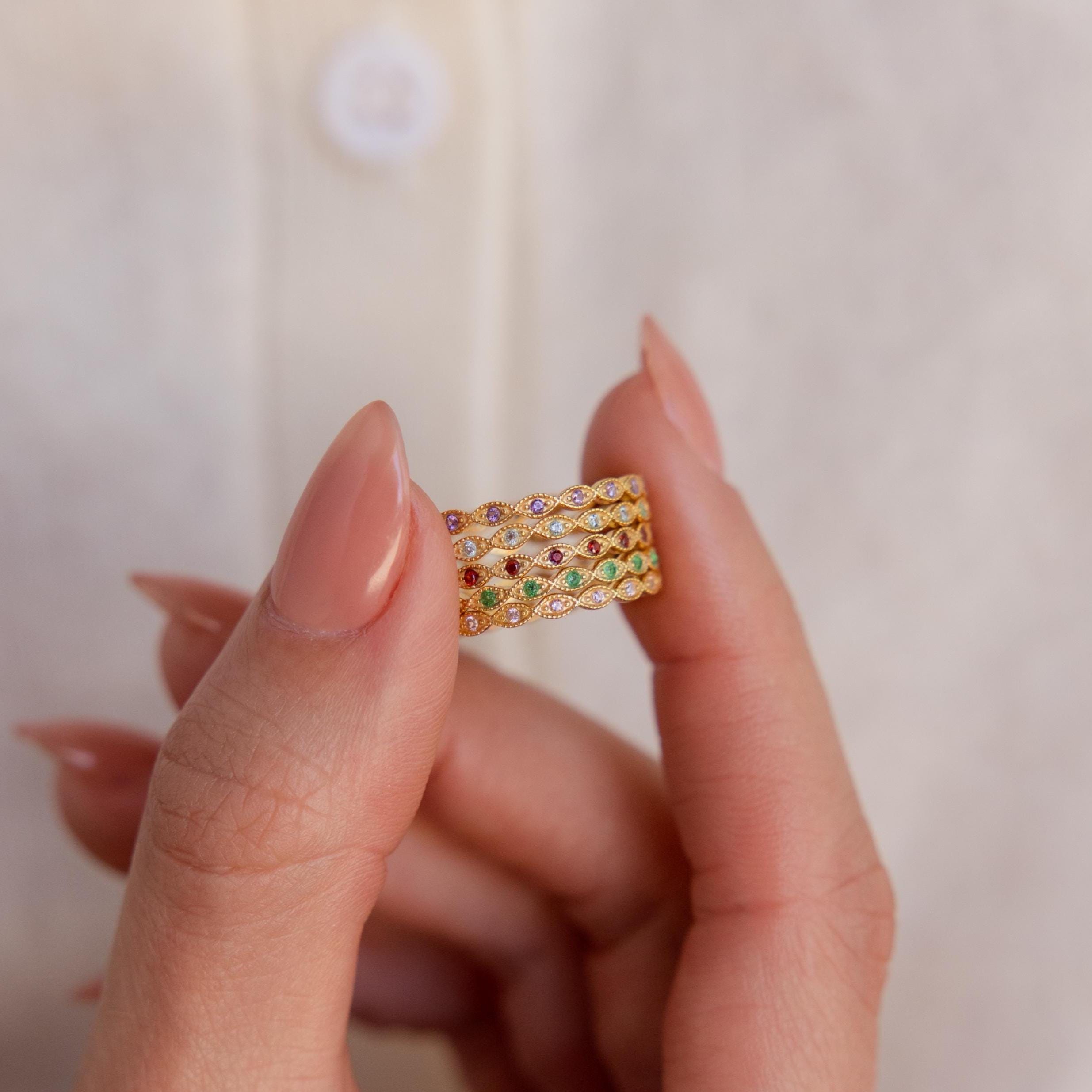 Dainty Marquise Birthstone Ring