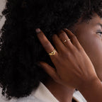 Birthstone Drop Curve Ring
