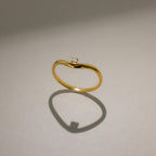 Birthstone Drop Curve Ring