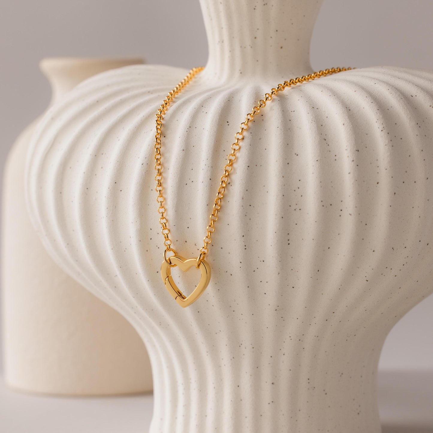 Rolo Heart Clasp Necklace