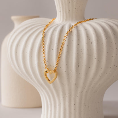 Rolo Heart Clasp Necklace