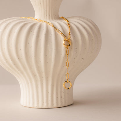 Rolo Lariat Paperclip Clasp Necklace