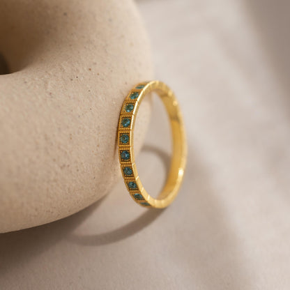 Art Deco Birthstone Eternity Ring