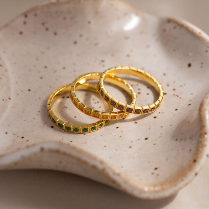 Art Deco Birthstone Eternity Ring
