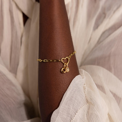 Heart Carabiner Paperclip Bracelet