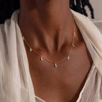 Diamond Drop Station Necklace