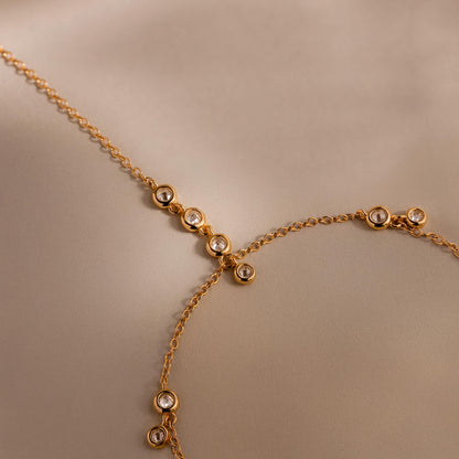 Diamond Cluster Hand Chain Bracelet