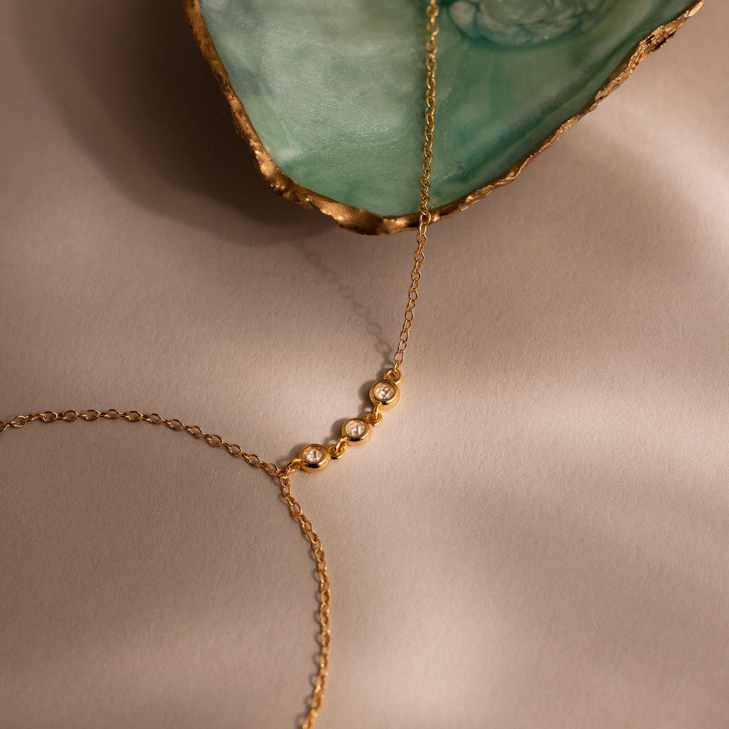 Dainty Diamond Hand Chain Bracelet