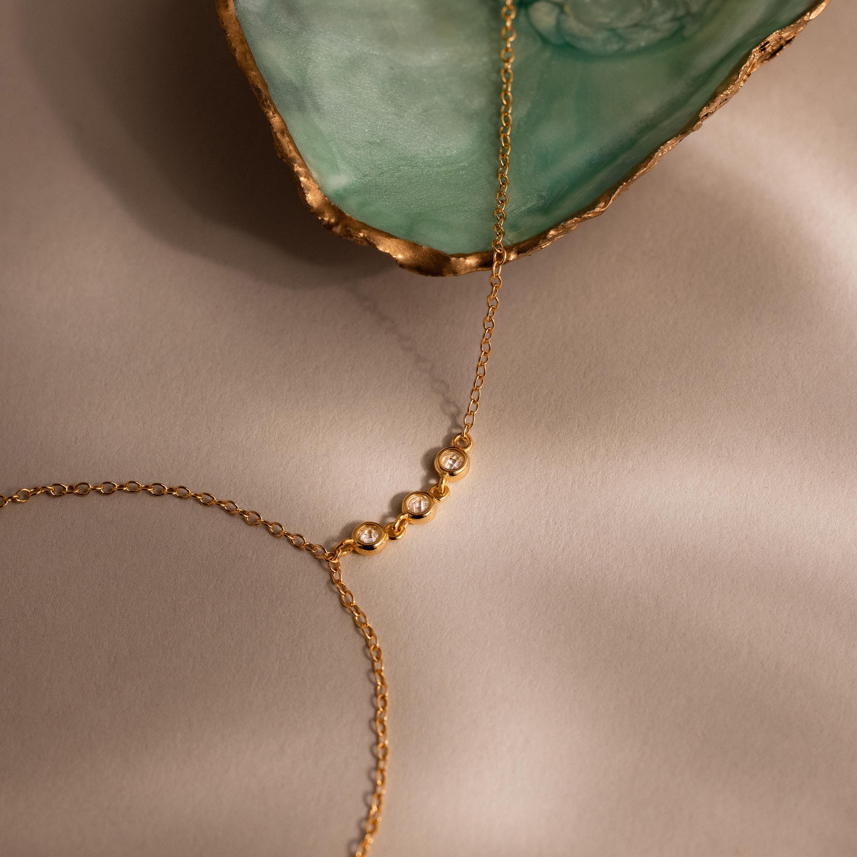 Dainty Diamond Hand Chain Bracelet