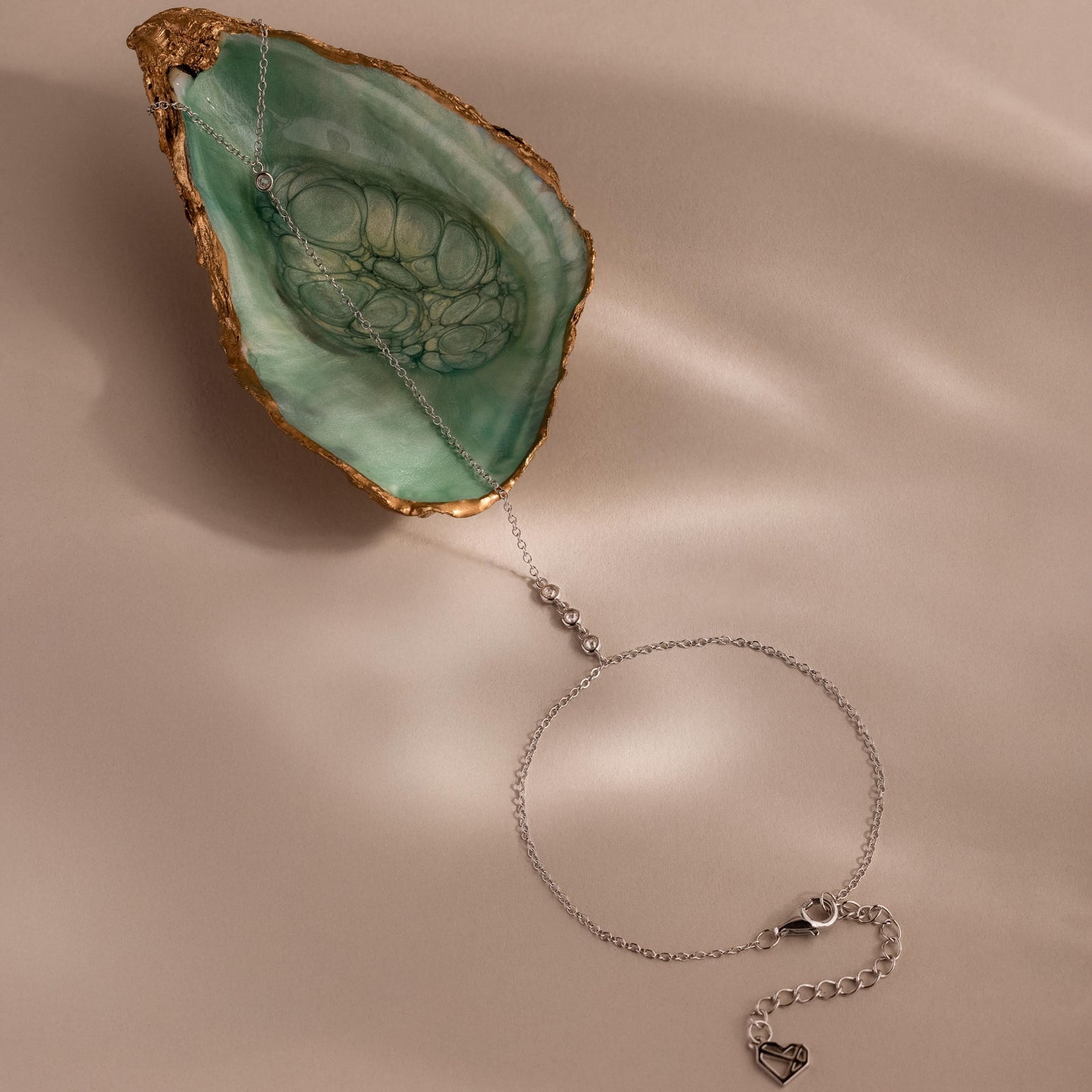 Dainty Diamond Hand Chain Bracelet