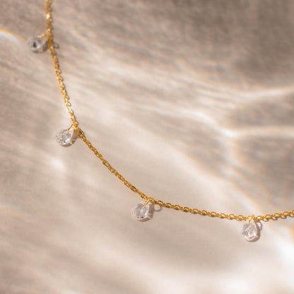 Diamond Drop Station Necklace