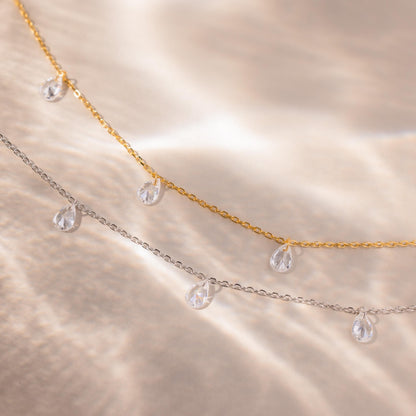 Diamond Drop Station Necklace