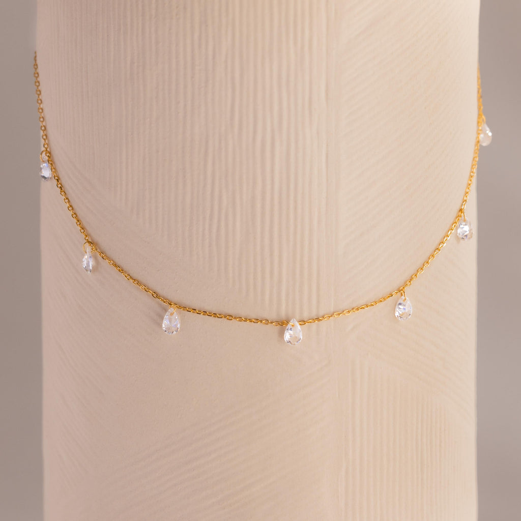 Diamond Drop Station Necklace