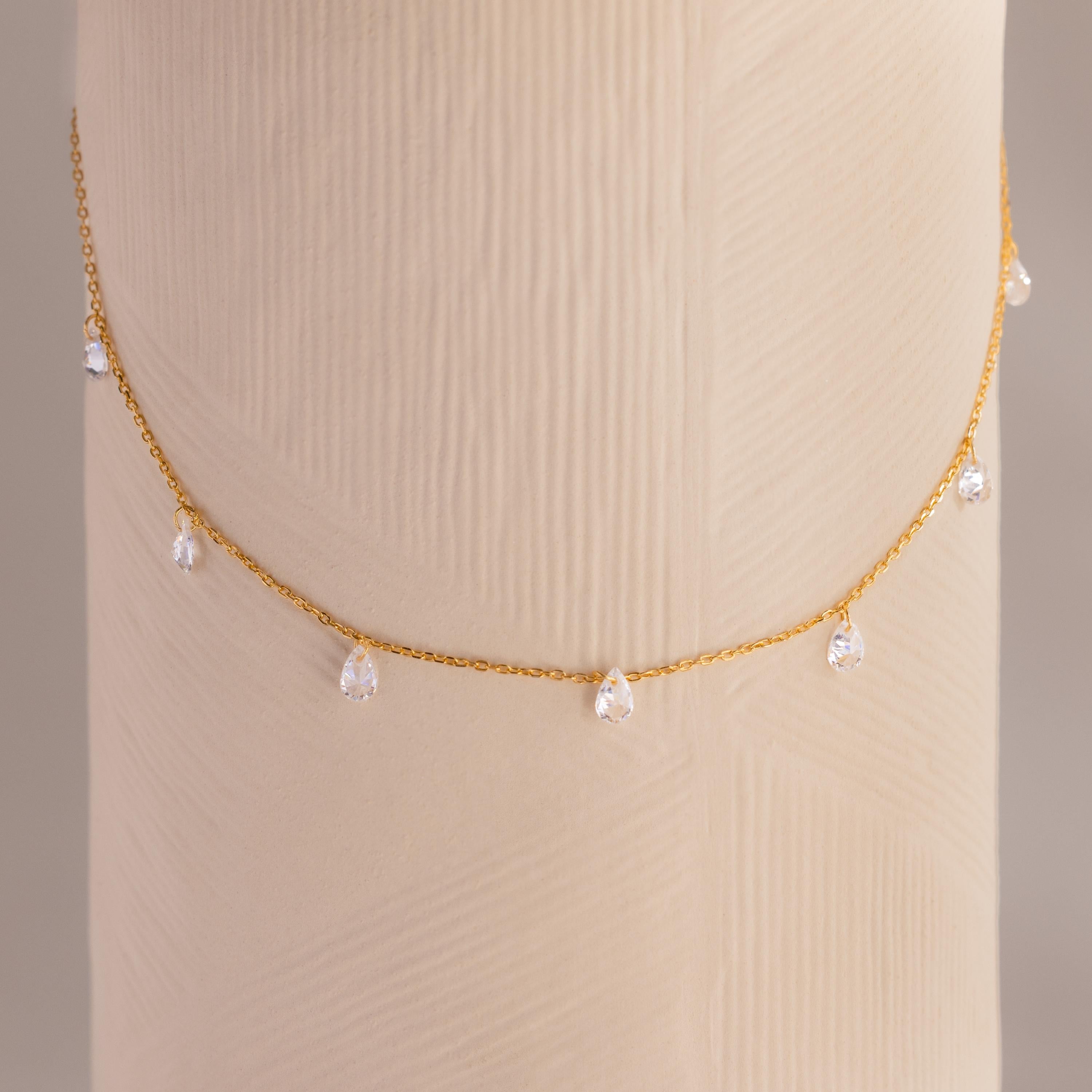 Diamond Drop Station Necklace
