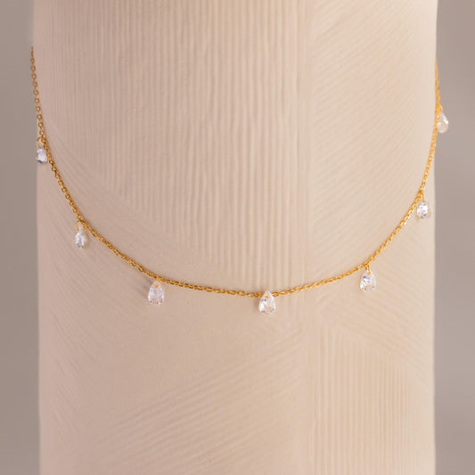 Diamond Drop Station Necklace