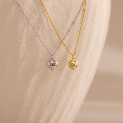 Puff Heart Charm Necklace