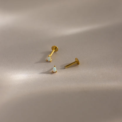 Opal Teardrop Flatback Studs