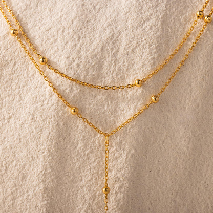 Duo Satellite Lariat Necklace