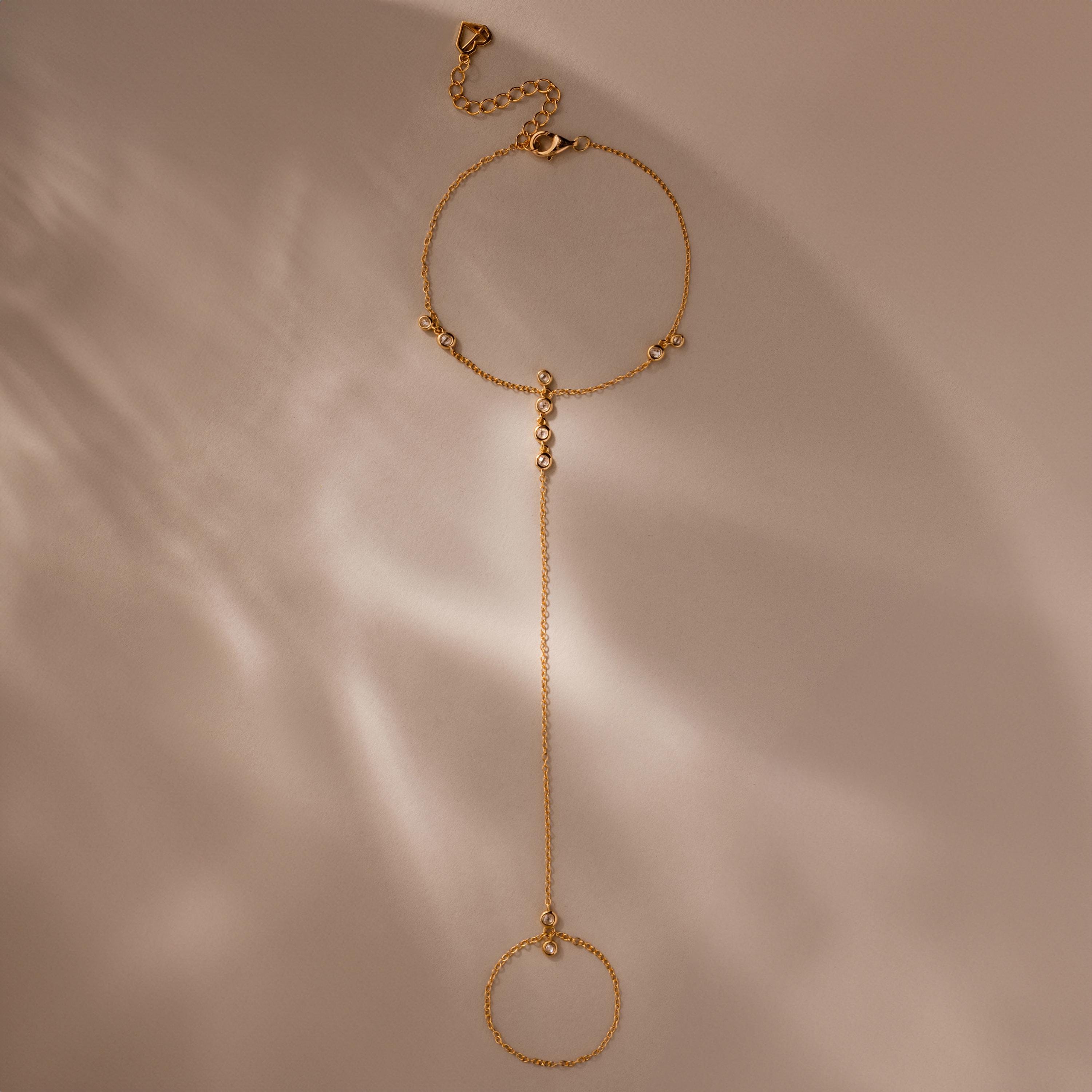 Diamond Cluster Hand Chain Bracelet