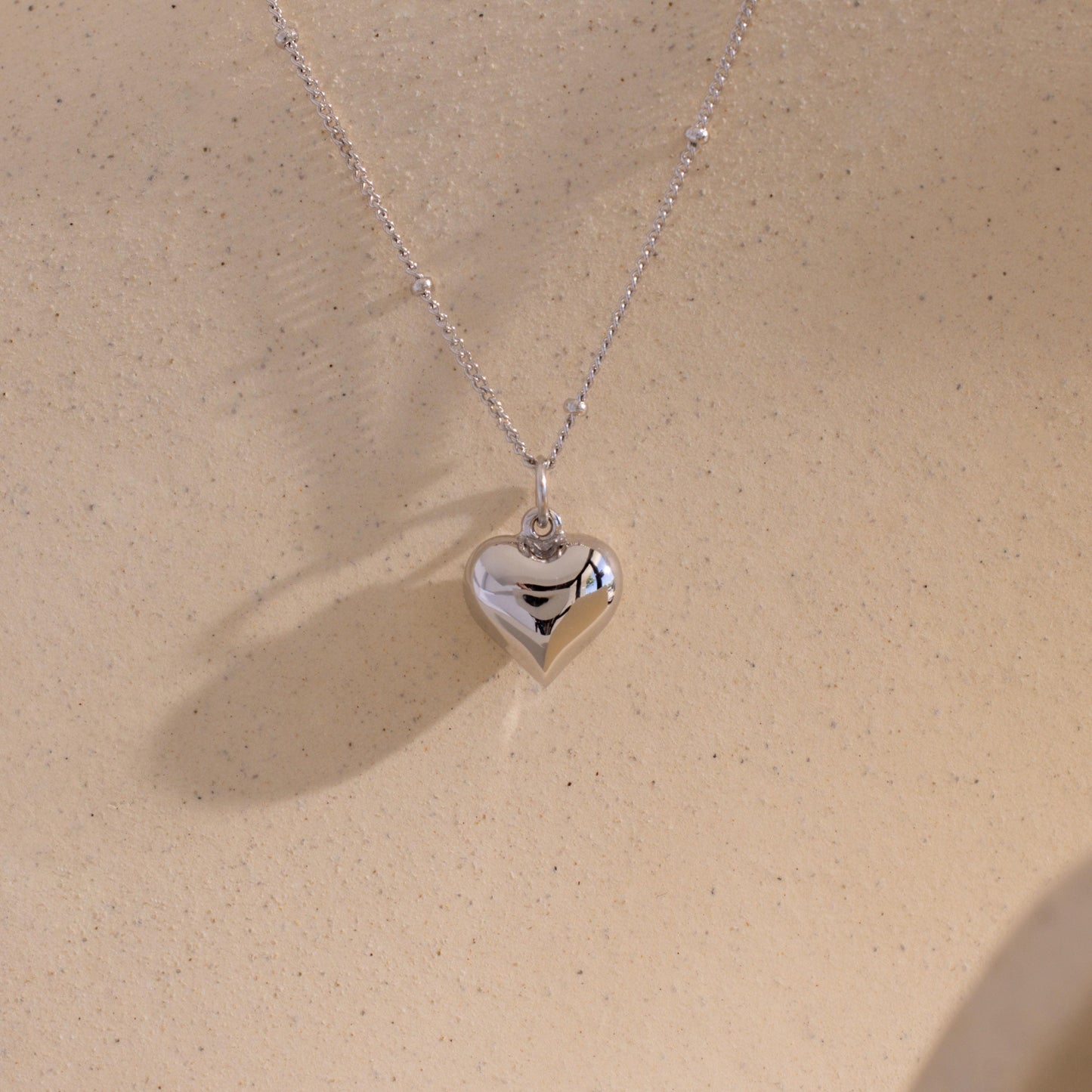 Puff Heart Charm Necklace