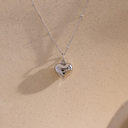 Puff Heart Charm Necklace