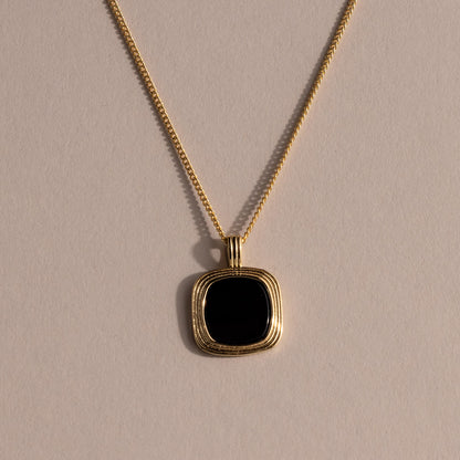 Square Onyx Necklace